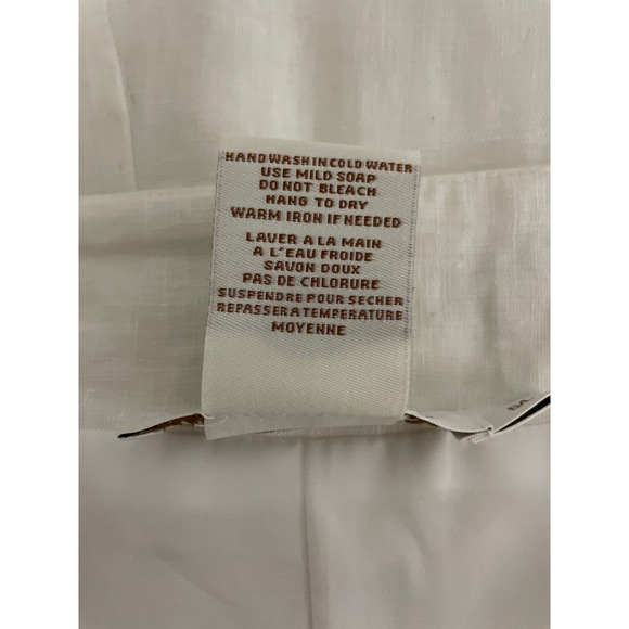 Melanie Lyne Linen Midi Skirt Womens Large White Flared Tulle Trim A017-6189 ML - Picture 6 of 8